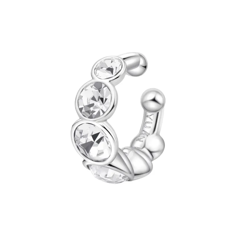 YUAN FIELD Brass White Gold Plated/Diamond Gold Clip On Earrings Unisex-2