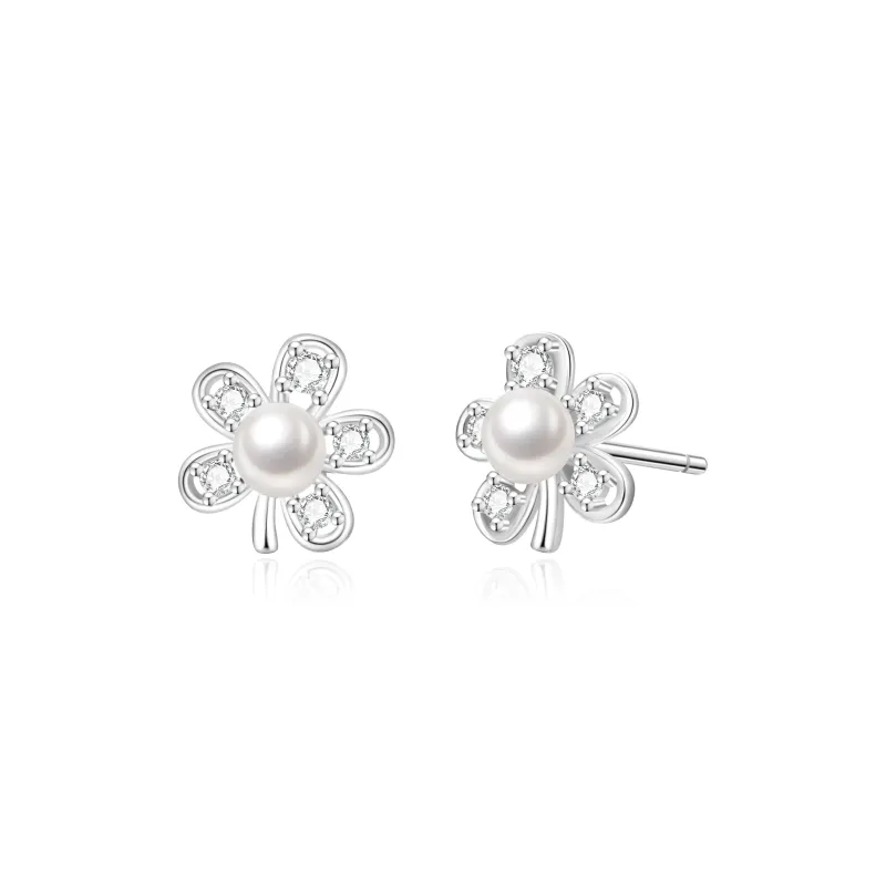 Lao Feng Xiang Pearl Stud Earrings Women's-0
