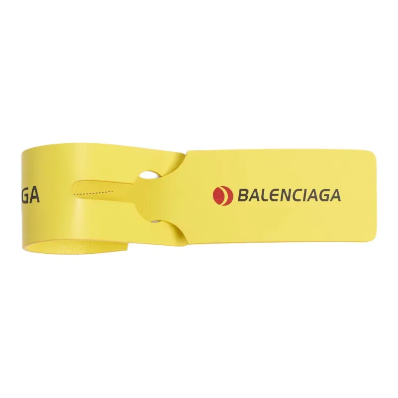 Balenciaga Cow Leather Bag Charm Bag Merch Unisex Yellow-3