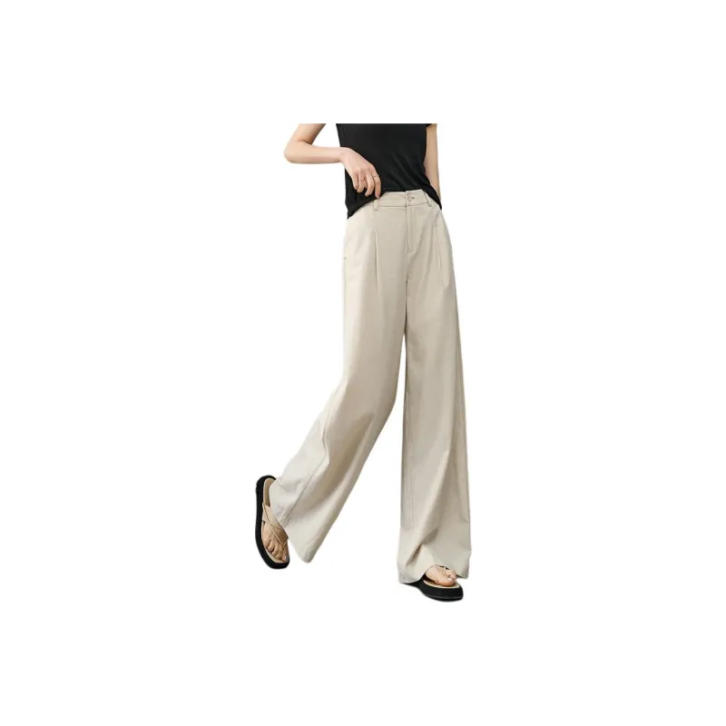 YALIDA Casual Pants Women's Beige-1