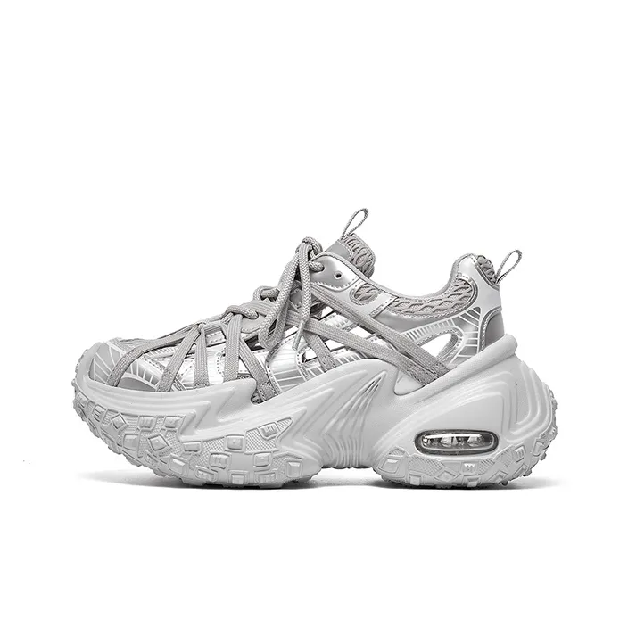 Lee Cooper Slip Resistant, Abrasion Resistant, Breathable, Height Increasing Low Top Chunky Sneakers Women's-3
