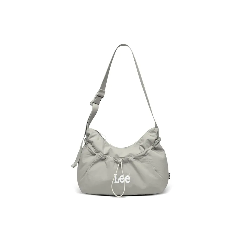 Lee Fabric Shoulder Bag, Crossbody Bag Women's Cream White/Gray Green/Black-7