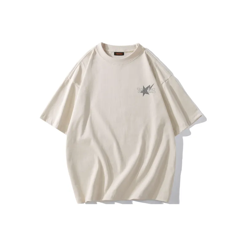 TONYKRZ T Shirts Unisex Light Beige Apricot-0