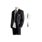 Black Coat+Shirt+Navy Blue Tie
