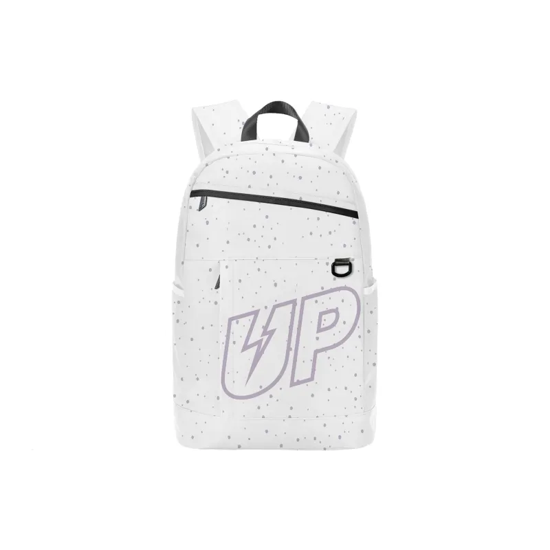TURN UP Polyester Students Backpack Regular Unisex White-0