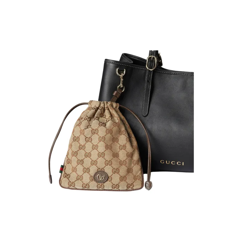 GUCCI Canvas Bag Clutch Coin Purse Mini Unisex Brown-4