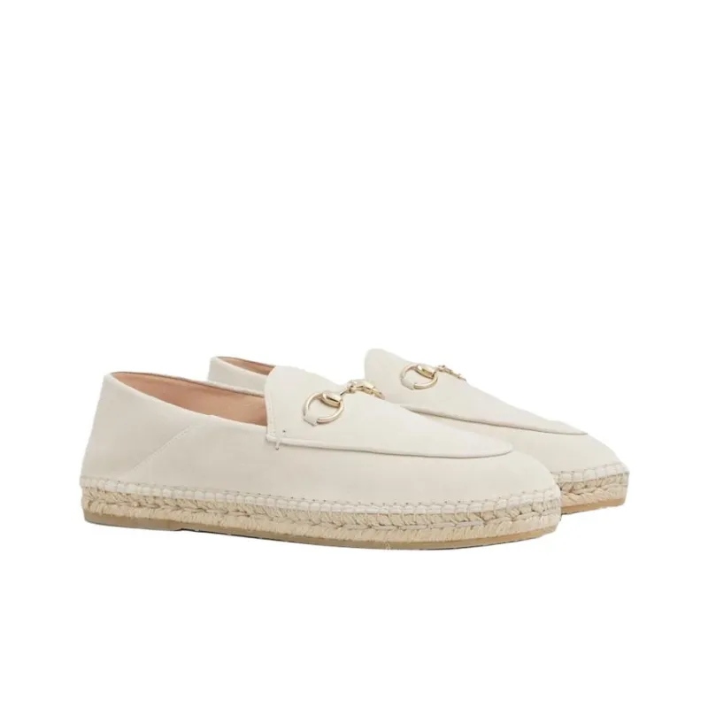 GUCCI Horsebit Espadrilles Women's Ivory White-3
