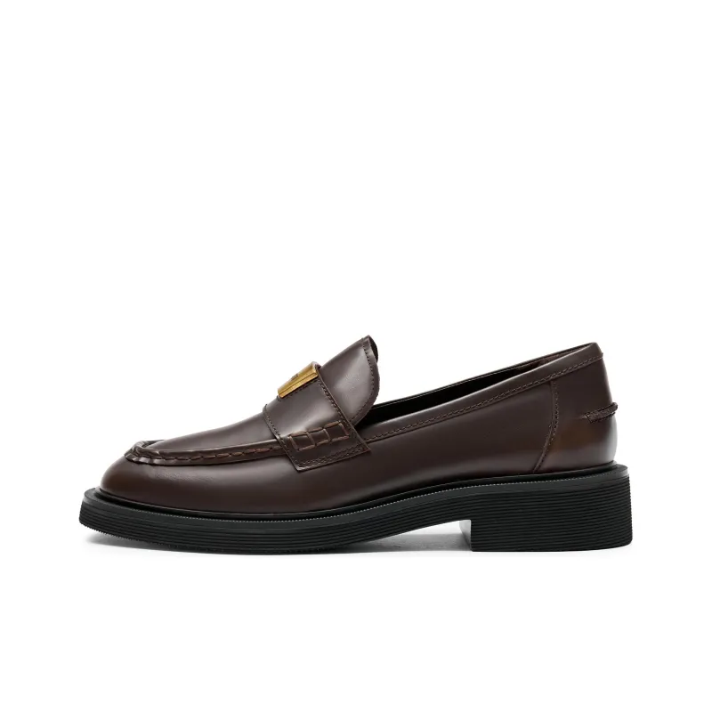 Staccato Small Gold Brick Jazz Loafers 3.5cm Women's-26