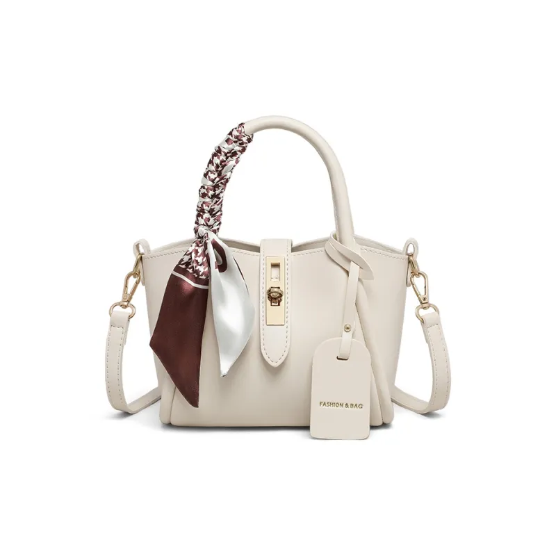 VINEY Synthetic Leather Handbag, Shoulder Bag, Crossbody Bag Regular Women's Ecru-2
