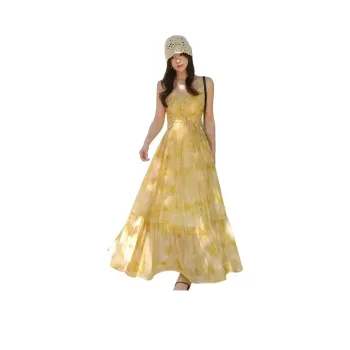 FLIM Slip Dresses Women's Yellow