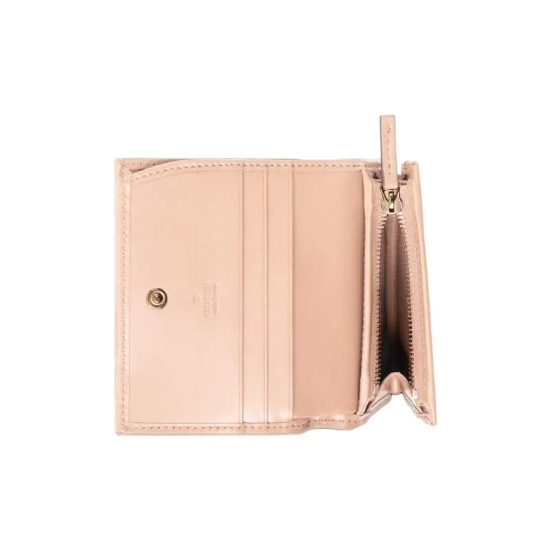 GUCCI Leather Wallet Mini Women's Light Pink-5