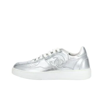 CHANEL Skateboard Shoes Women's Silver