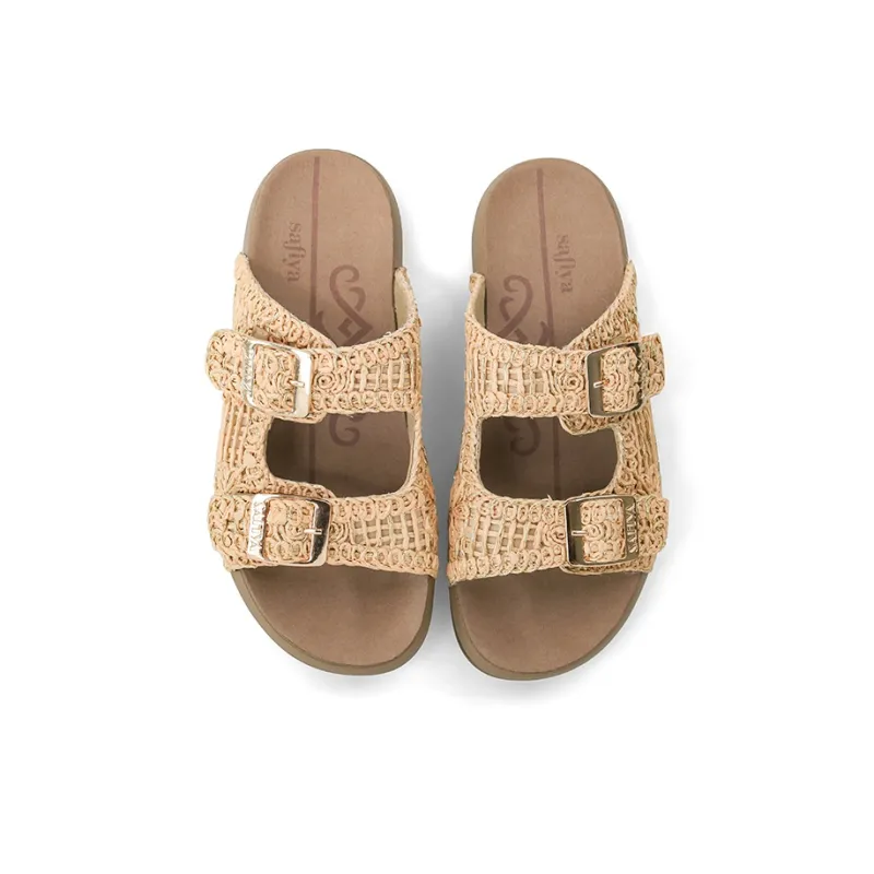 Safiya Rubber Sole Quiet Slide Slippers Women's Apricot-2