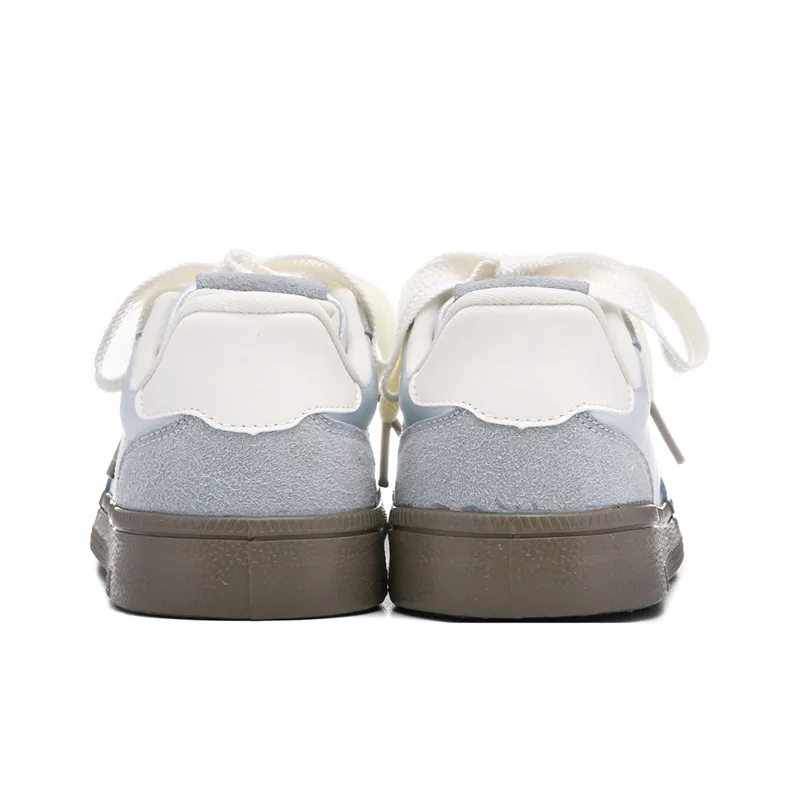The New Age Family Anti Slip Wear Resistant Low Top Skateboard Shoes Women's Light Blue-3