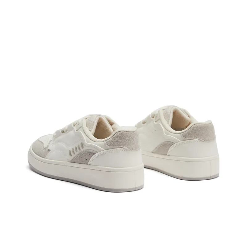 Hotwind White Sneakers Abrasion Resistant Slip Resistant Low Top Skateboard Shoes Women's-3