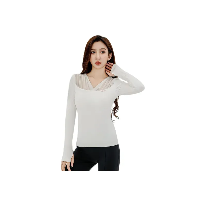 Barbie Yoga T Shirts Women's Raw White-0