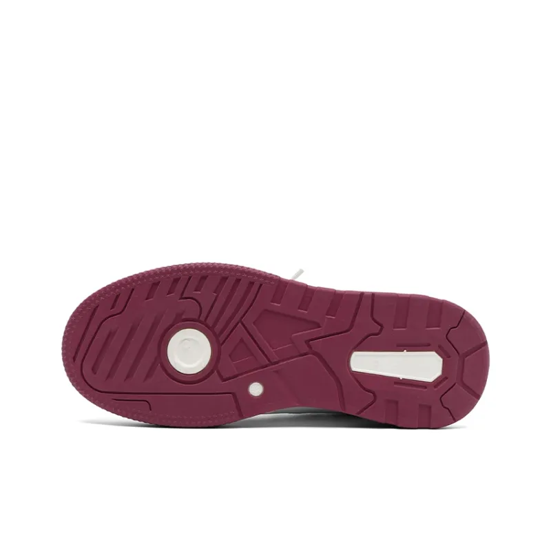 Warrior Abrasion Resistant Breathable Low Top Skateboard Shoes Women's Beige Burgundy-5