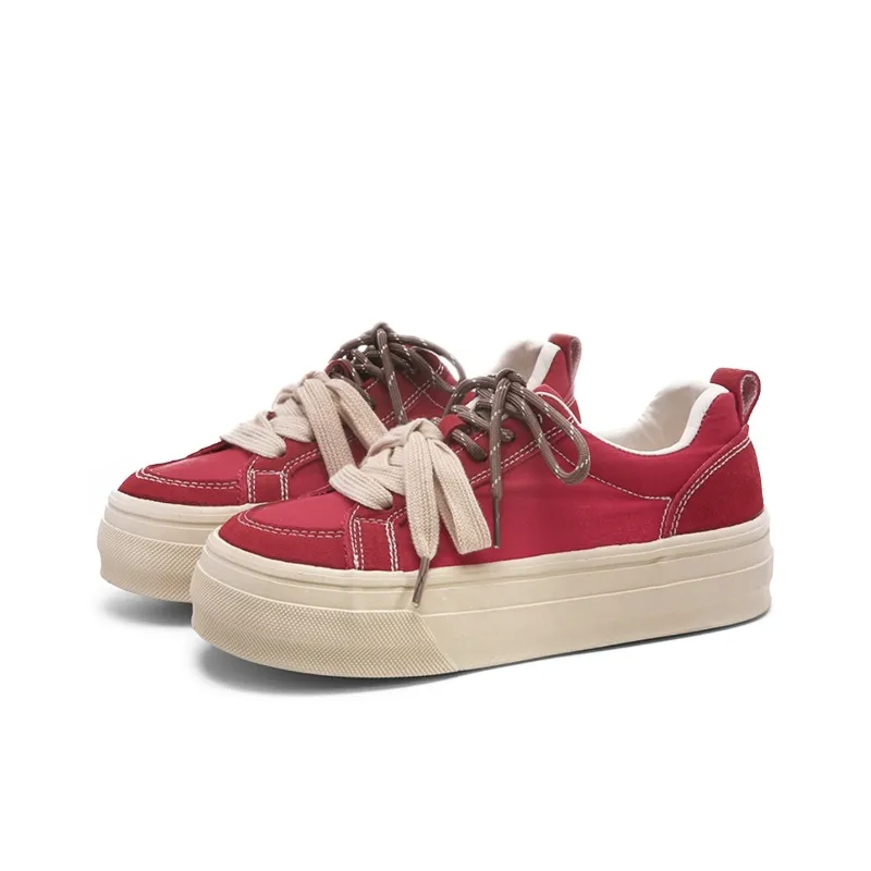 The New Age Family Low Top Skateboard Shoes Women's Red-1