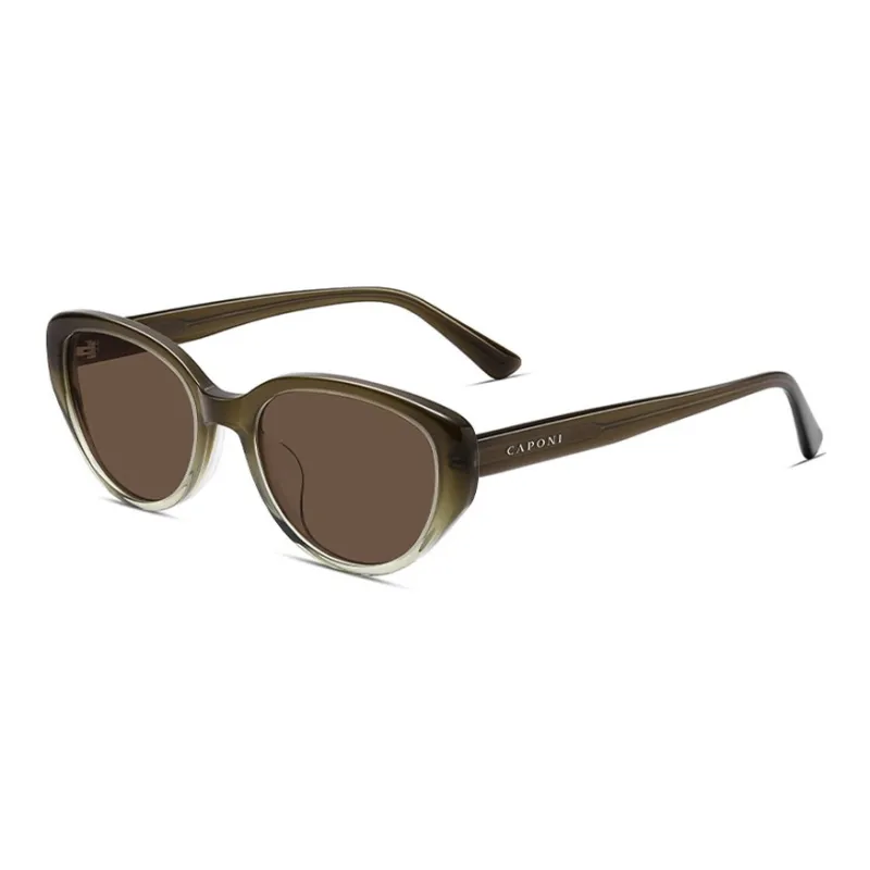 CAPONI TR/Memory Plastic Square Sunglasses Unisex Tea Brown-8
