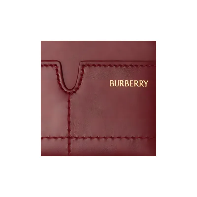 Burberry Calfskin Card Holder Unisex Ruby Color-2