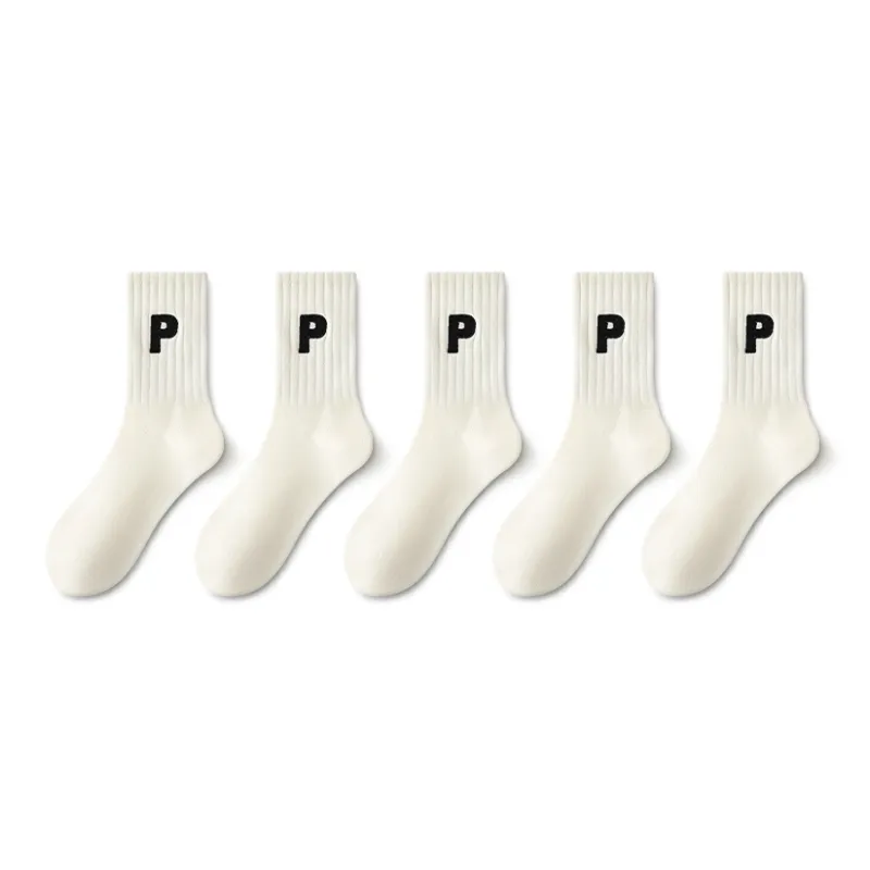 LUOLIAN Mid Calf Socks Women's 5 Pack-4
