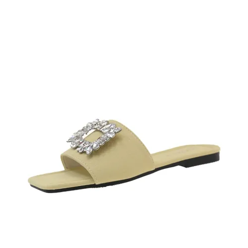 AJPAP Slide Slippers Women's Yellow/Pink/Beige