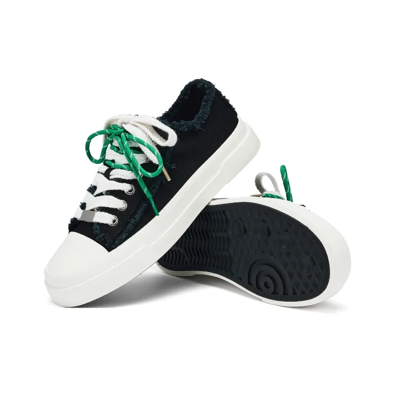 Hotwind Canvas Shoes Height Increasing Abrasion Resistant Low Top Skateboard Shoes Men's-4