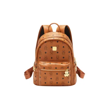 JANE KLAIN Synthetic Leather Backpack Large Size Women's Caramel Brown/Cherry Blossom Pink