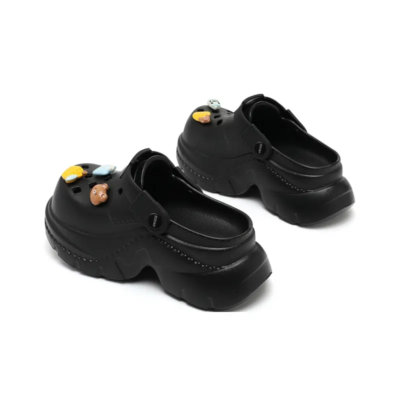 JOSINY Summer Trendy Fashion, Cute DIY Slip on, Outdoor Beach Shoes Clogs Women's Black-1
