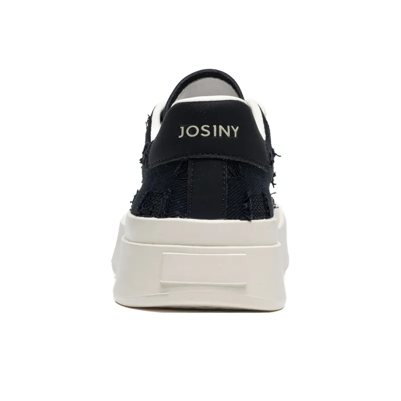 JOSINY Anti Slip Wear Resistant Low Top Skateboard Shoes Men's Black-2