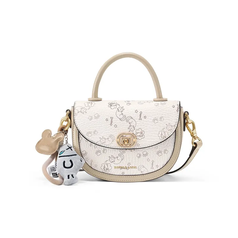MashaLanti PVC Saddle Bag, Shoulder Bag, Crossbody Bag, Handbag Women's Apricot-0