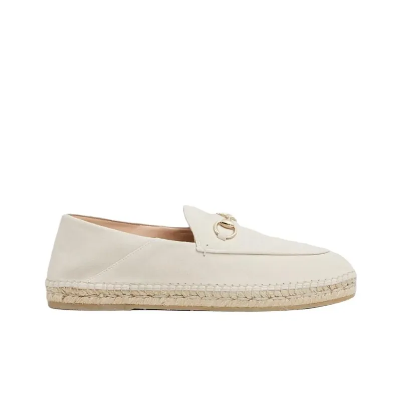 GUCCI Horsebit Espadrilles Women's Ivory White-1