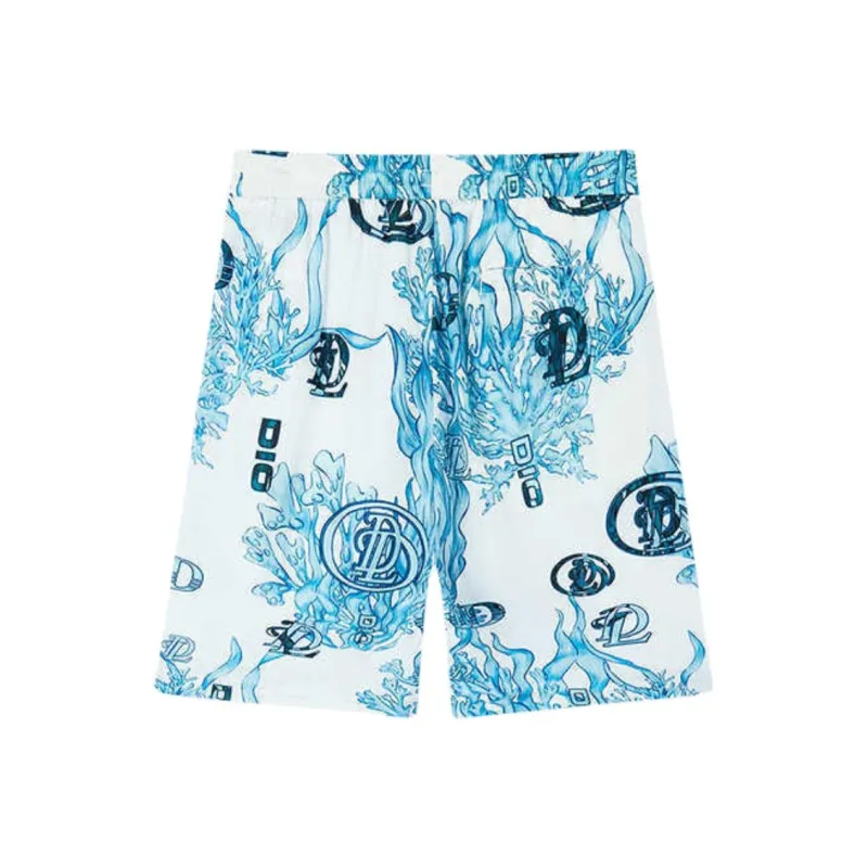 DILLO Casual Shorts Men White Base Blue Letter-1
