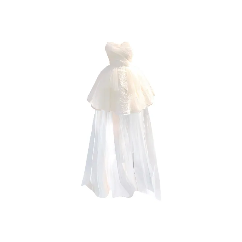 ETSE Sleeveless Dresses Women's Apricot-0
