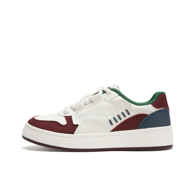 Hotwind White Sneakers Abrasion Resistant Slip Resistant Low Top Skateboard Shoes Women's-5