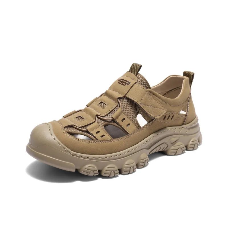 BELLE Beach Sandals Men Black, Khaki-5