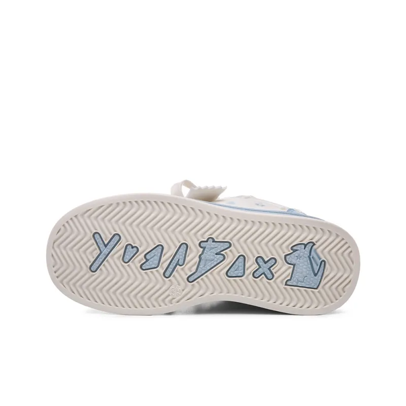 Cob Slip Resistant And Breathable Low Top Skateboard Shoes Women's Light Blue-4