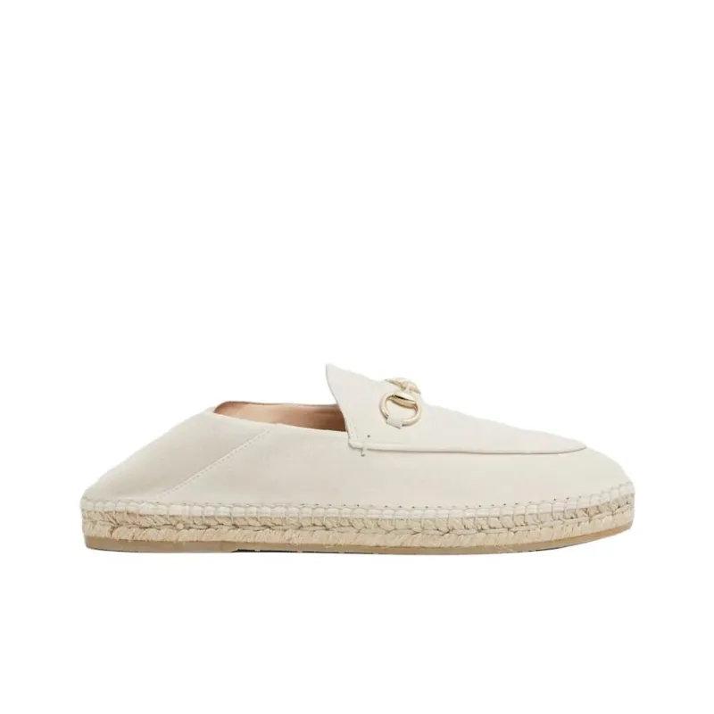 GUCCI Horsebit Espadrilles Women's Ivory White-2