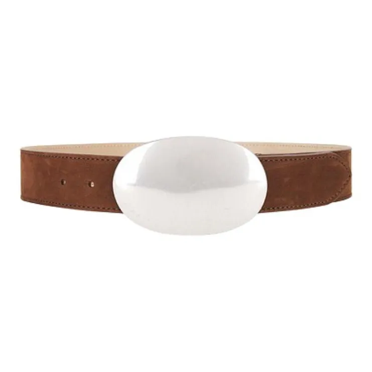 B Low The Belt Suede Leather Belts Unisex Brown 1.5CM-1