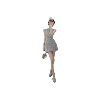 GOSO Sleeveless Dresses Women's Silver