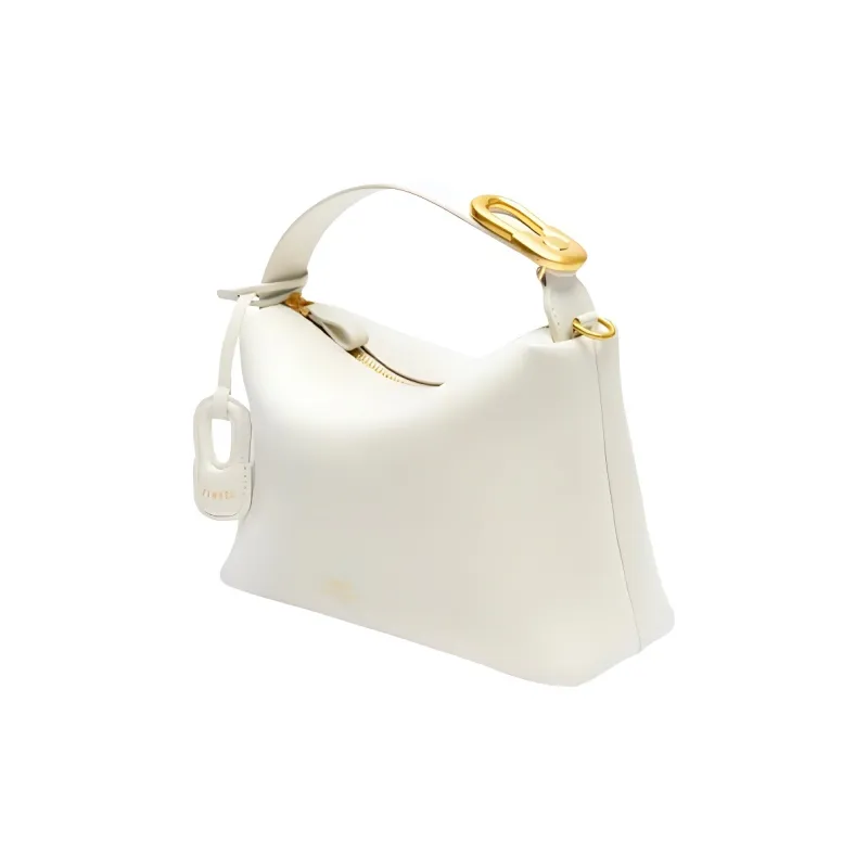 TENNCO Cow Leather Lunch Box Bag Handbag Trumpets Women's Cream White/Oat Yellow/Cherry Blossom Pink-1