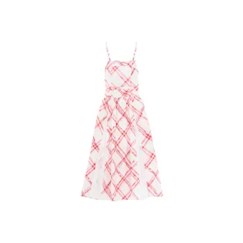 MJB Slip Dresses Women's Cherry Red Plaid