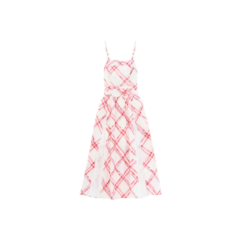 MJB Slip Dresses Women's Cherry Red Plaid-0