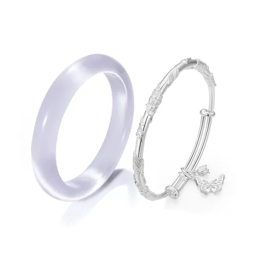 The Years Are Quiet Glass Cat Eye Bangles Unisex