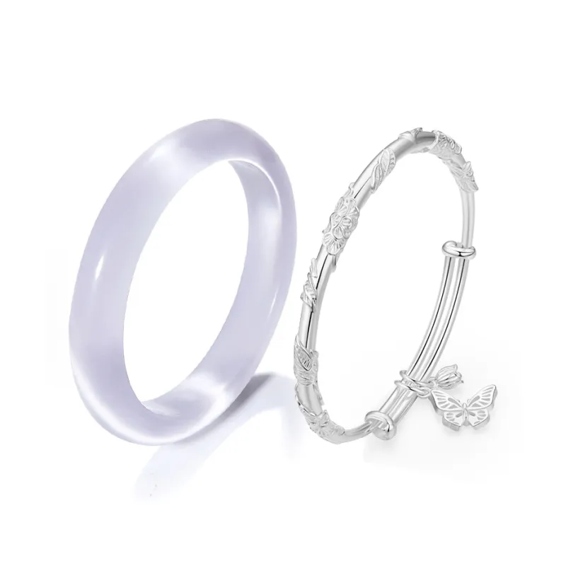 The Years Are Quiet Glass Cat Eye Bangles Unisex-0