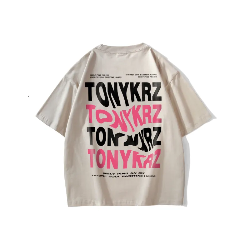 TONYKRZ T Shirt Unisex Light Beige Apricot-0