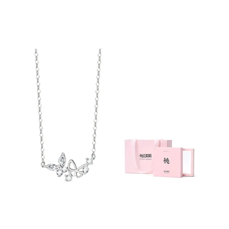 Peach Blossom Radiance S925 Silver Necklaces Women's-3