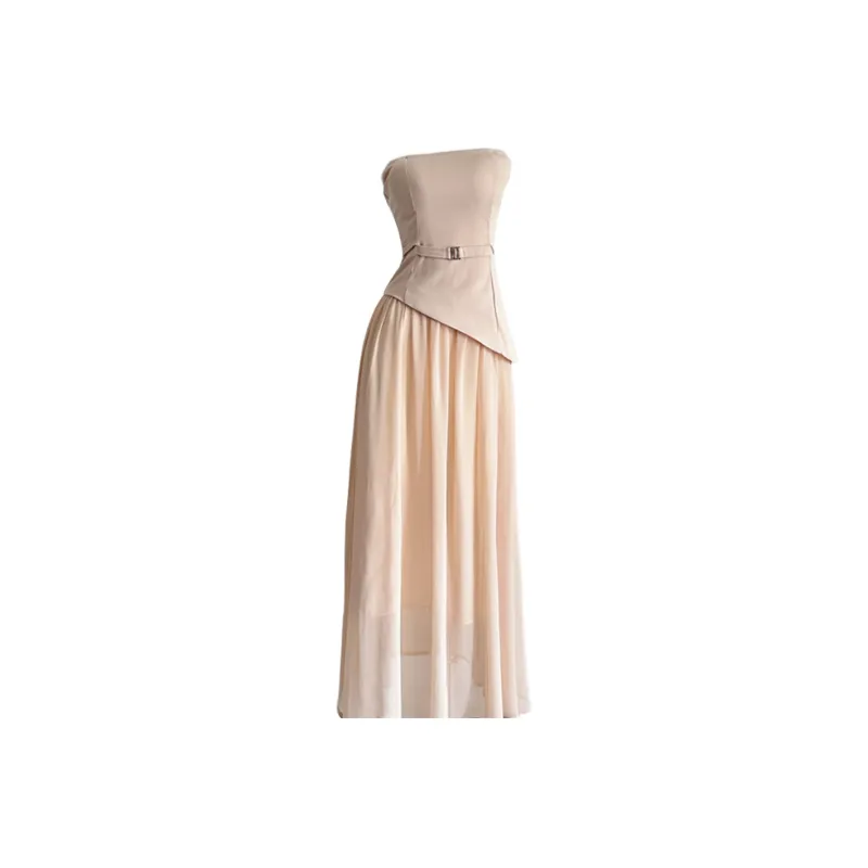 FLIM Slip Dresses Women's Apricot-0