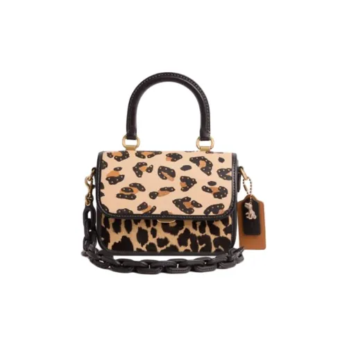 COACH Rogue Calfskin One Shoulder Handbag Trumpets Women's Black & Brown & Multicolor