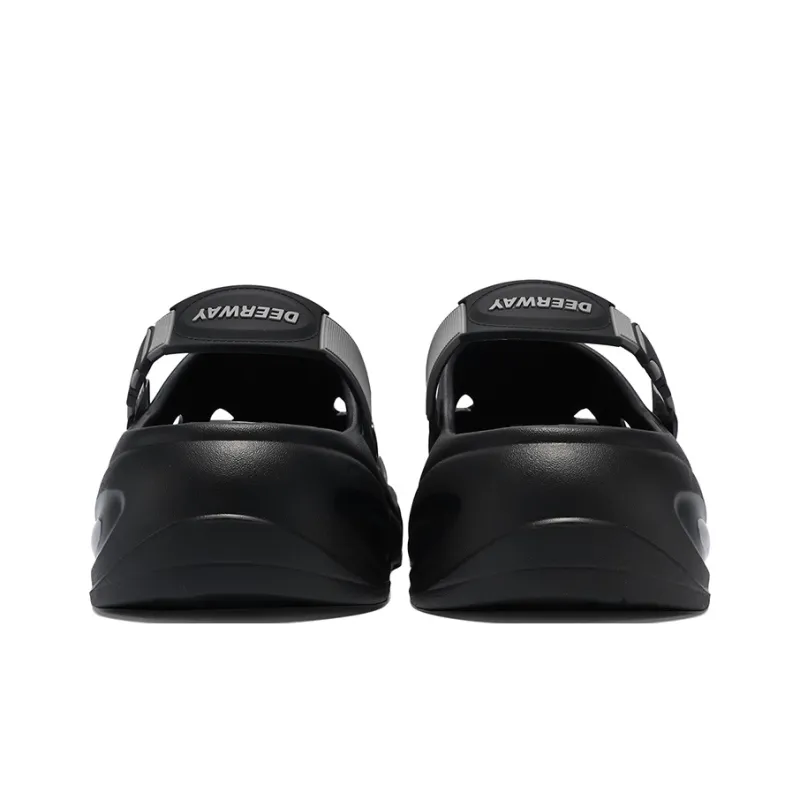 DEERWAY One Strap Sandals 5cm Men's Black Gray-6